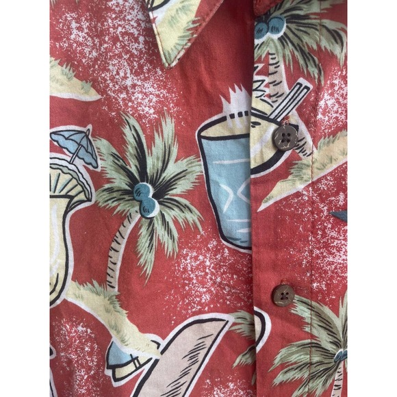 REYN SPOONER Cocktail Short Sleeve Button Cotton Hawaiian Shirt Men Size L - Picture 3 of 5